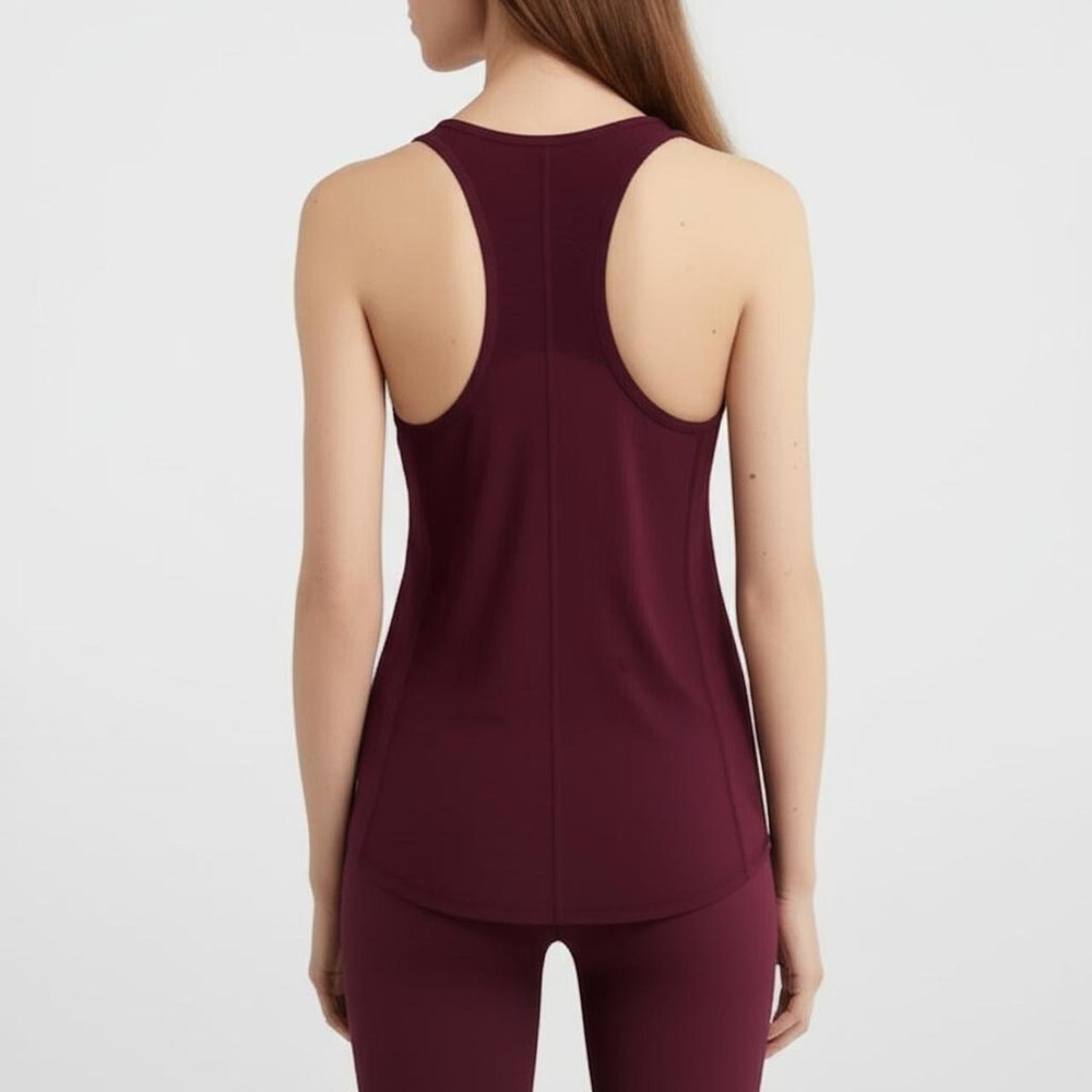 Athleta Tank‎ Top Womens Size M Burgundy Racerback Ribbed Back Athletic